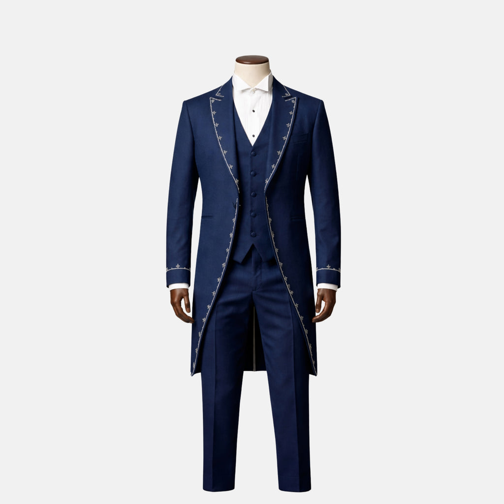 Navy Blue Victorian Frock Coat Suit