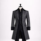 Black Gothic Brocade Coat