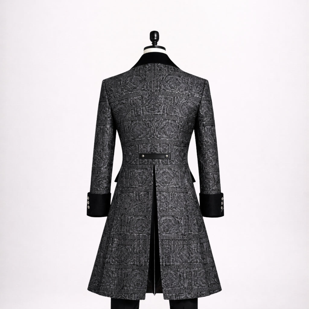 Black Gothic Brocade Coat