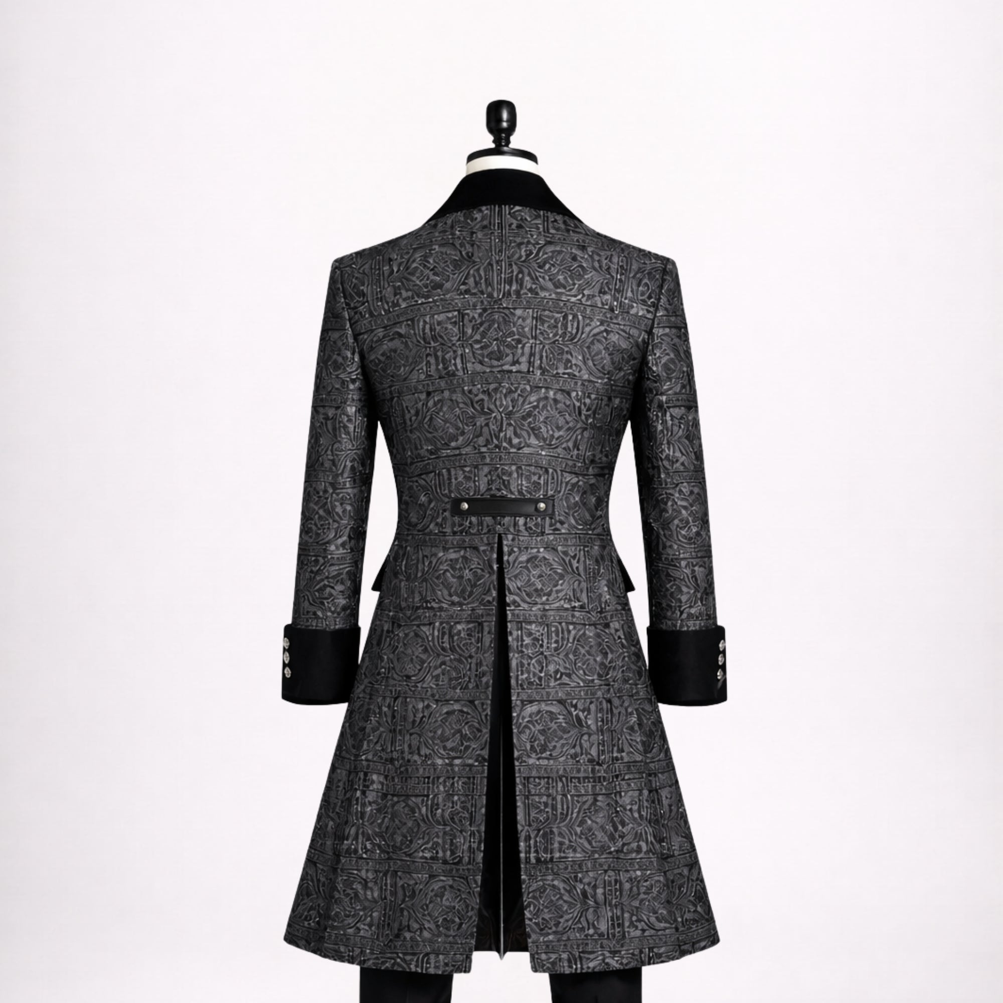 Black Gothic Brocade Coat