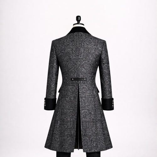 Black Gothic Brocade Coat