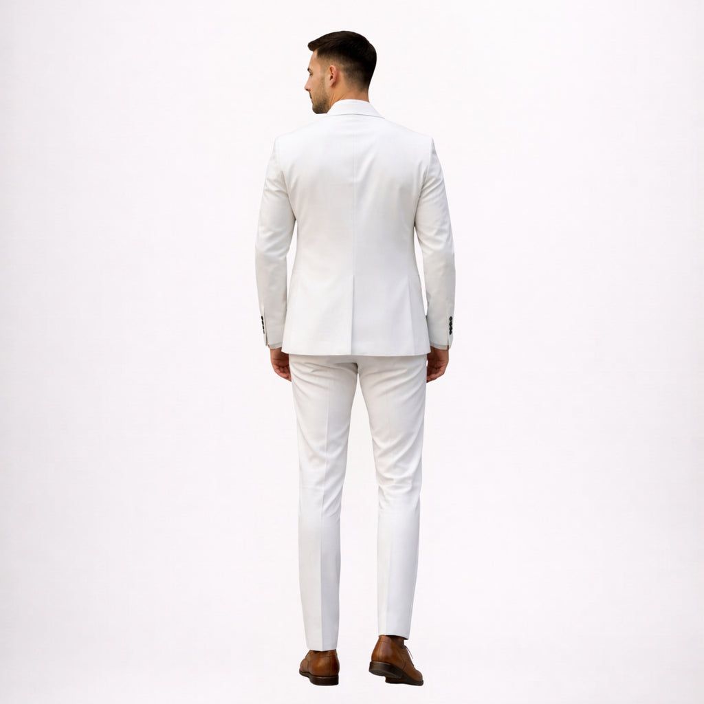 White Slim Fit Wedding Suit