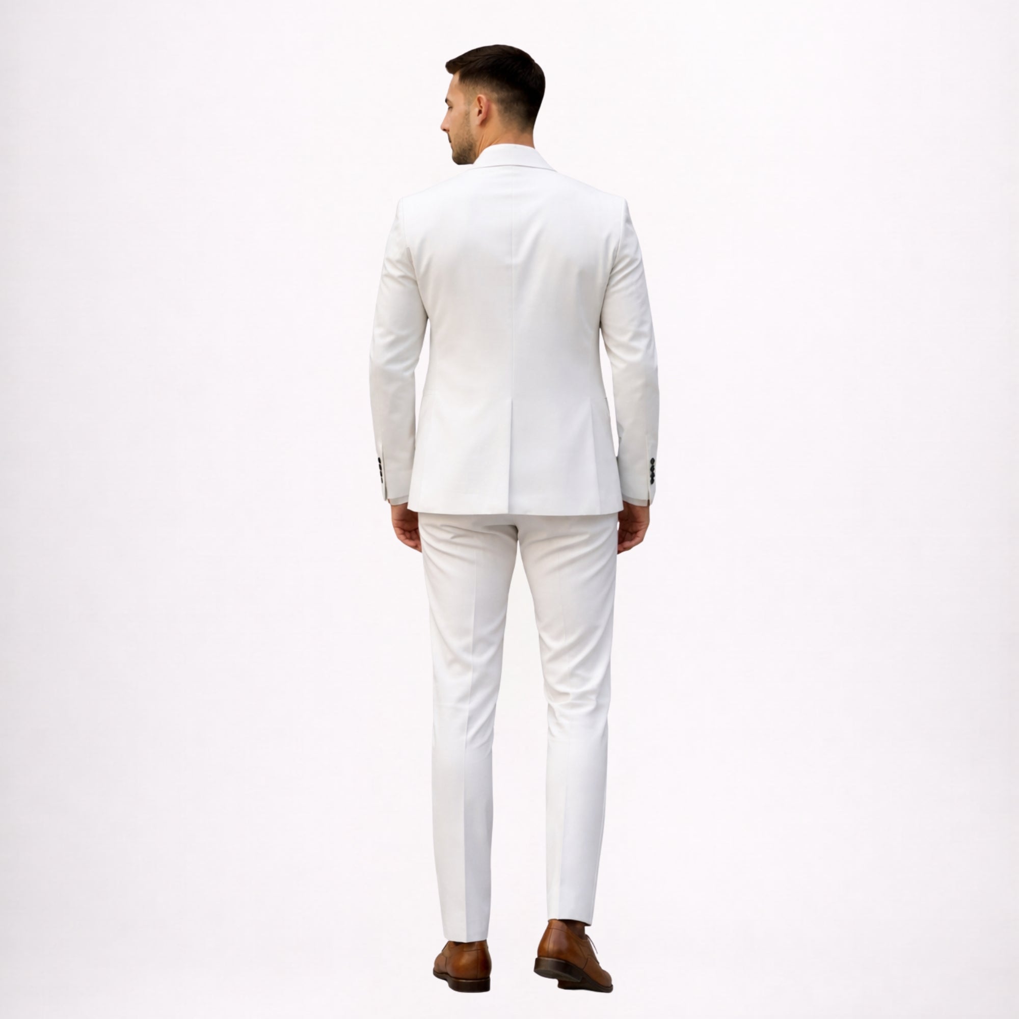 White Slim Fit Wedding Suit