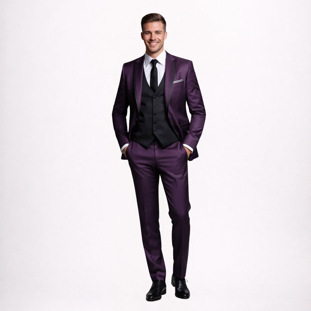 Luxury Purple Groom Suit
