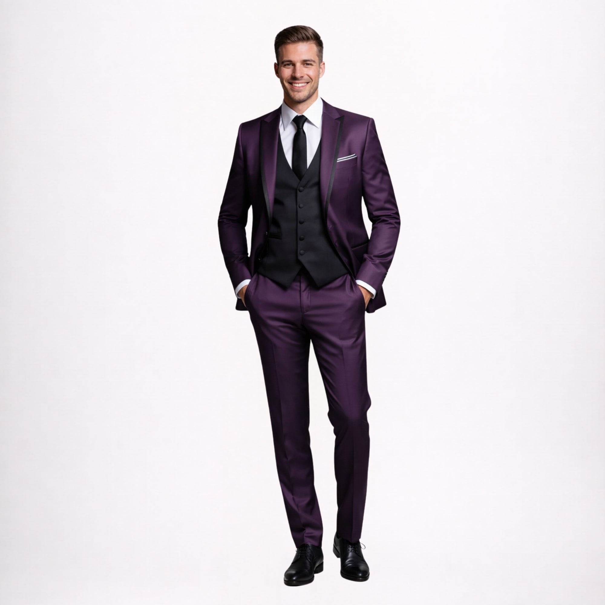 Luxury Purple Groom Suit
