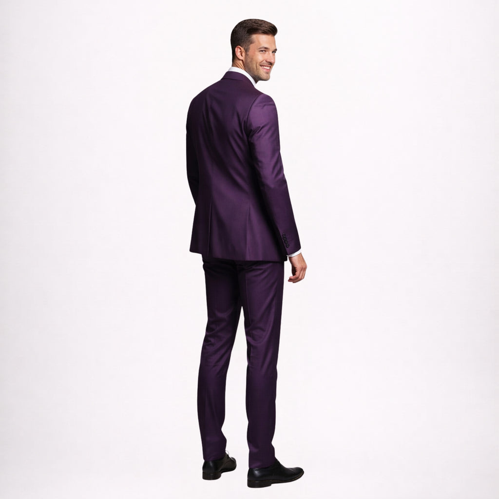 Luxury Purple Groom Suit