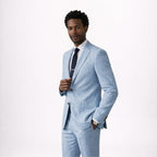 Mens Sky Blue Linen Suit