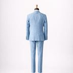 Mens Sky Blue Linen Suit