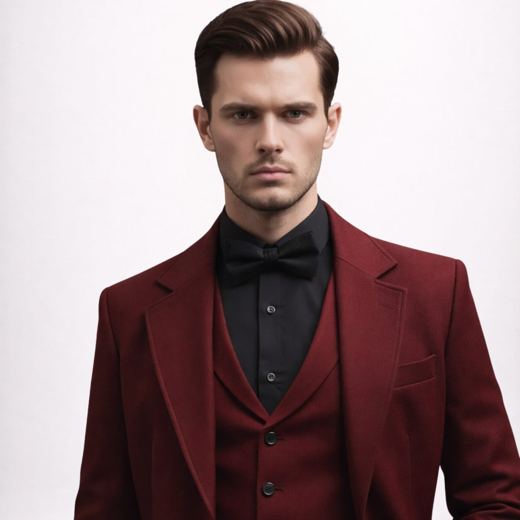 Men’s Burgundy Long Tailcoat