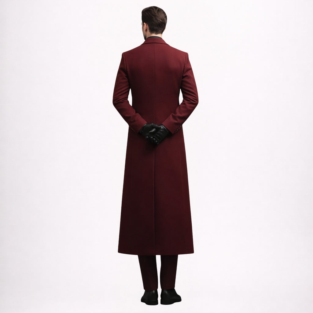 Men’s Burgundy Long Tailcoat