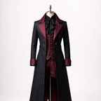Black Clergy Cassock with White Cross Embroidery