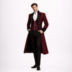Burgundy Tailcoat Steampunk Outfit 3 Piece Suit