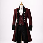Burgundy Tailcoat Steampunk Outfit 3 Piece Suit