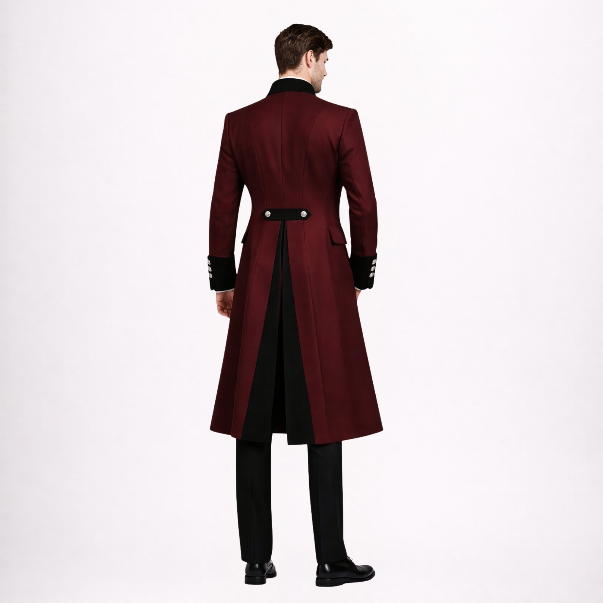 Burgundy Tailcoat Steampunk Outfit 3 Piece Suit