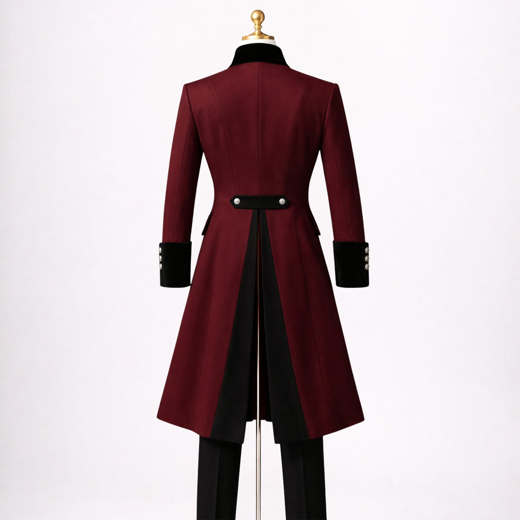 Burgundy Tailcoat Steampunk Outfit 3 Piece Suit