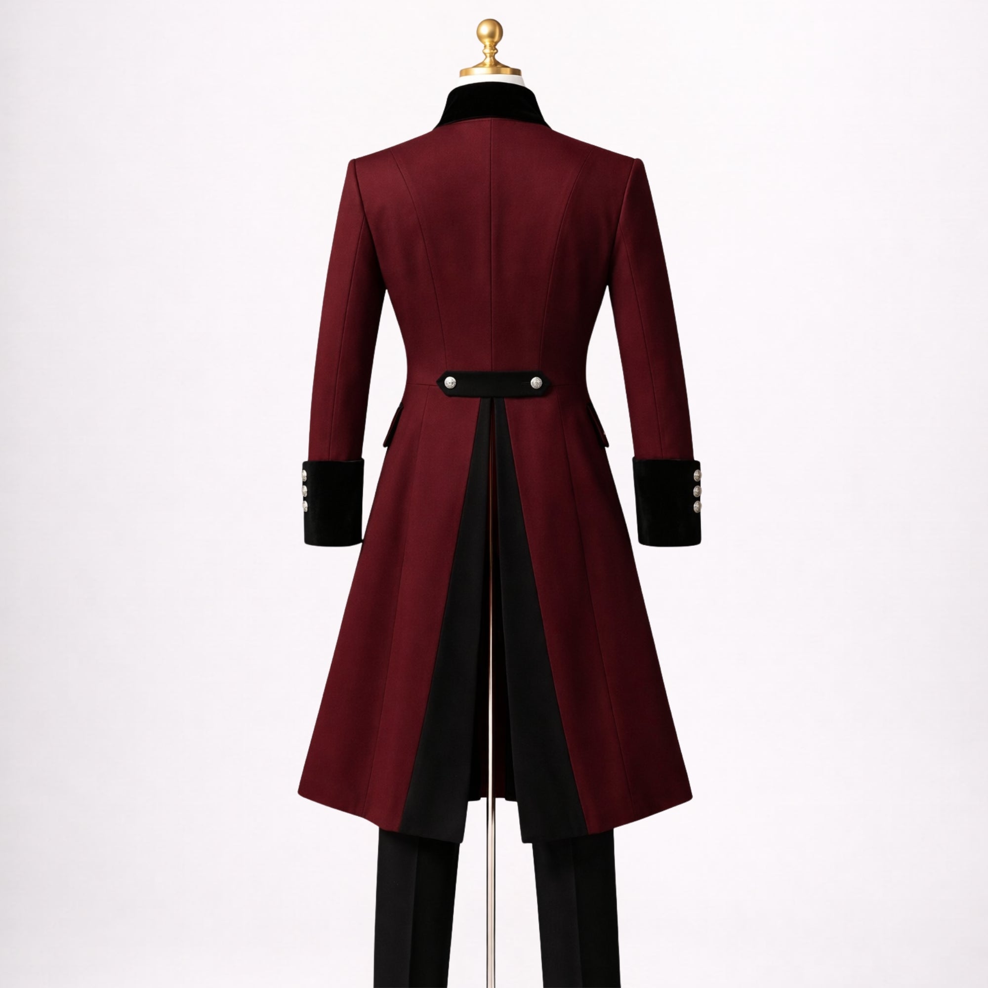 Burgundy Tailcoat Steampunk Outfit 3 Piece Suit