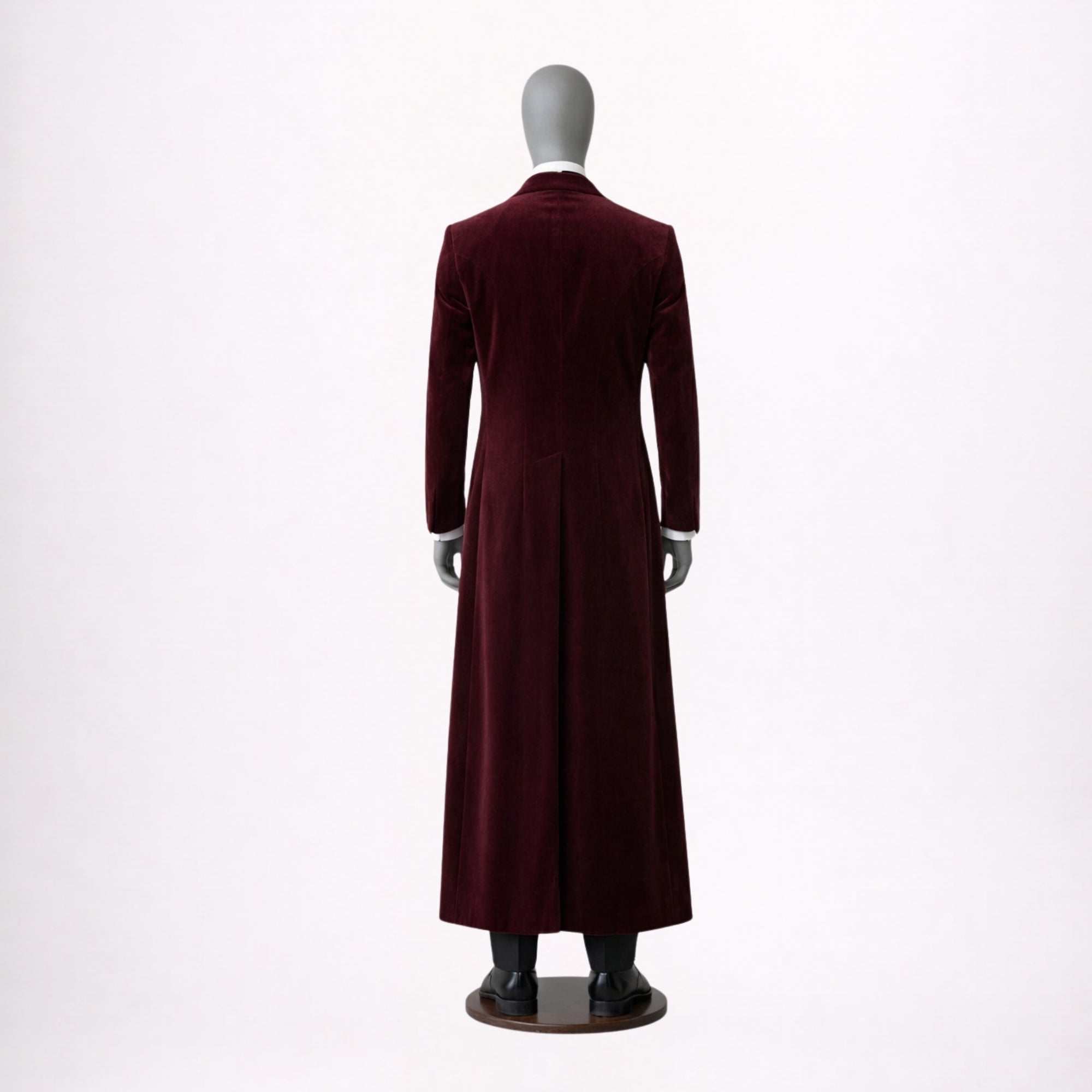 Mens Burgundy Velvet Tailcoat Victorian Suit