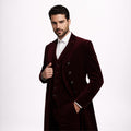Burgundy Velvet 3 Piece Suit