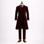 Burgundy Velvet 3 Piece Suit