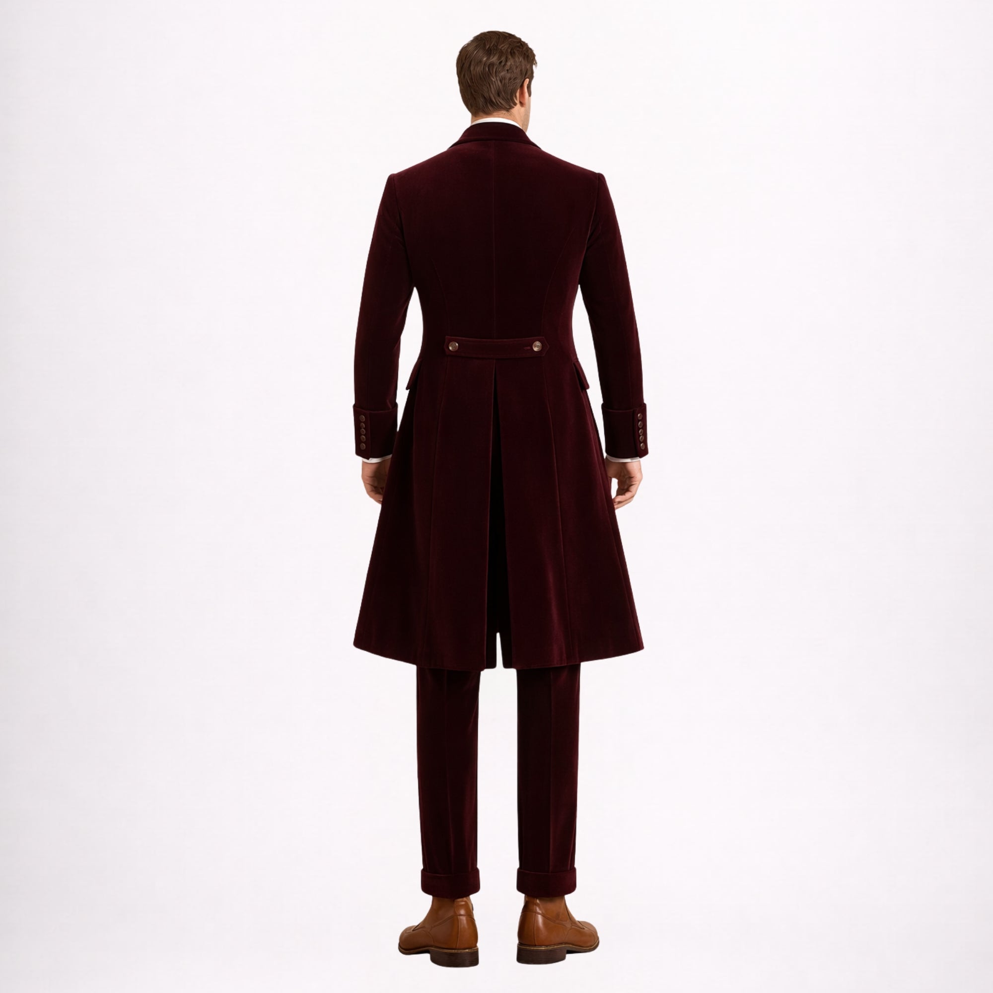 Burgundy Velvet 3 Piece Suit