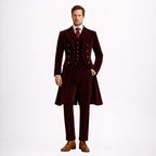Burgundy Velvet 3 Piece Suit