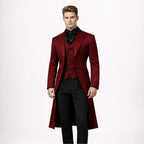 Men’s Red Victorian Suit with Tailcoat