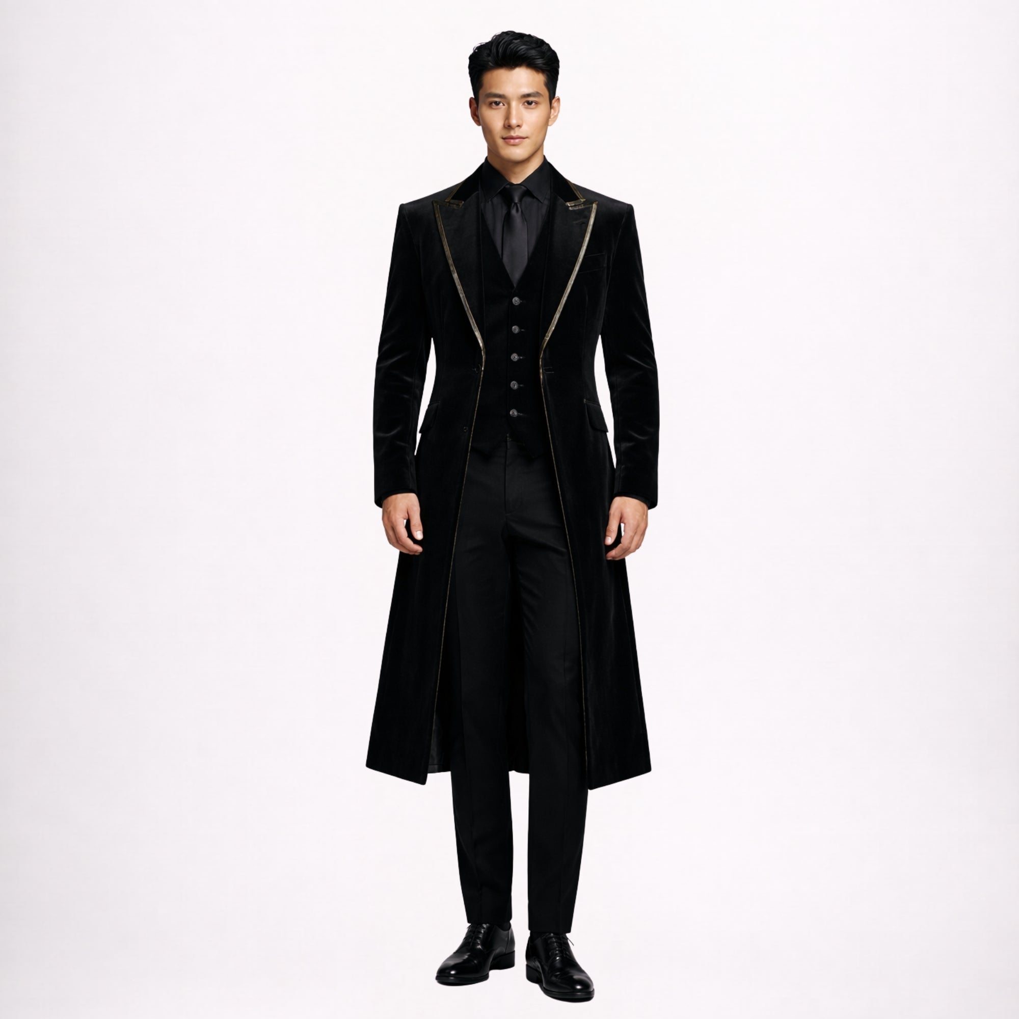 Black Velvet Gothic Wedding Suit Mens