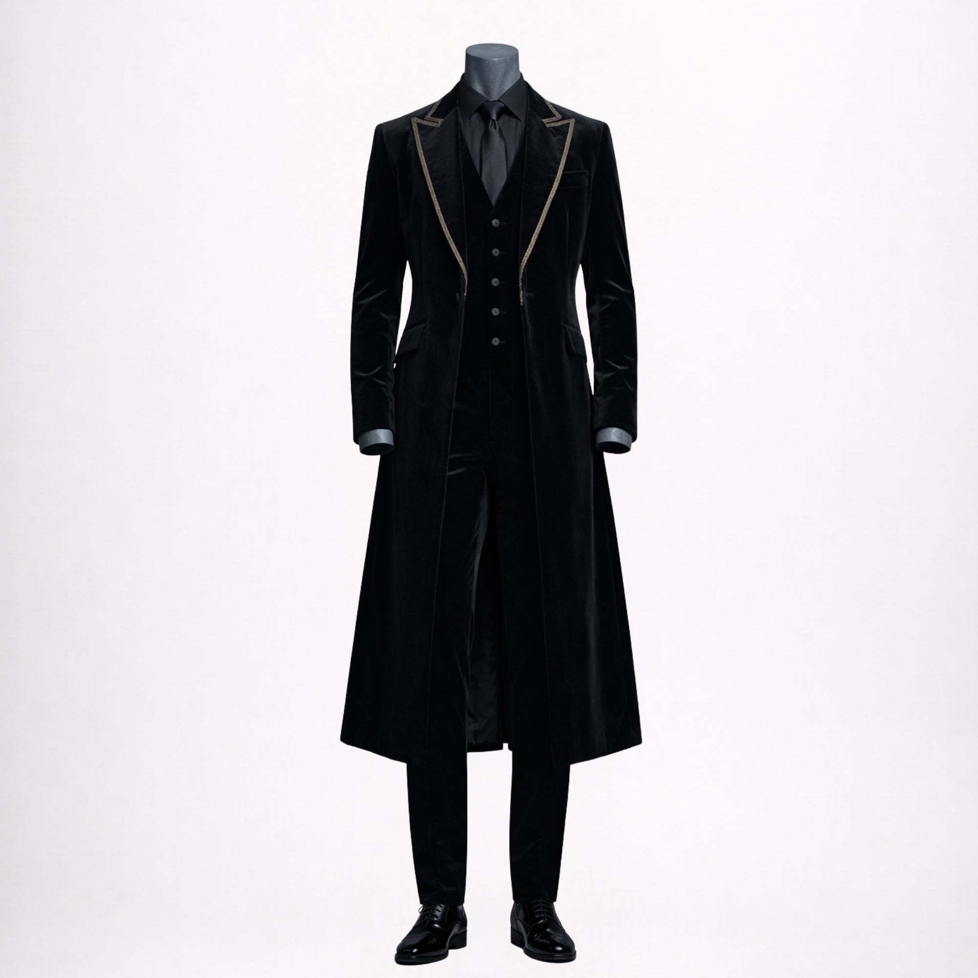Black Velvet Gothic Wedding Suit Mens