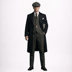 Tweed Three Piece Suit with Black Overcoat