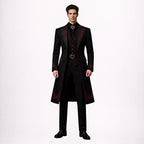 Black Red Gothic Victorian Tailcoat for Men
