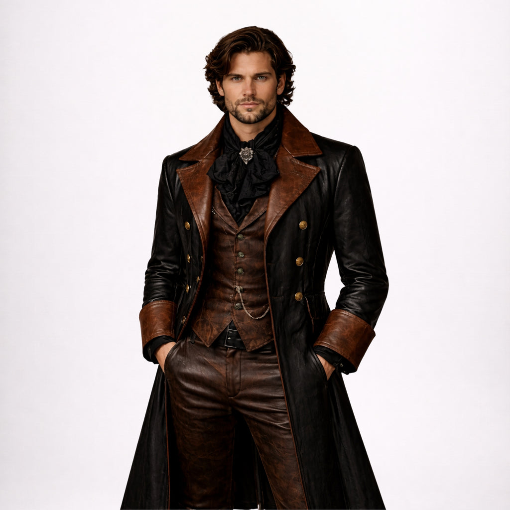 Victorian Gothic Leather Suit for Men