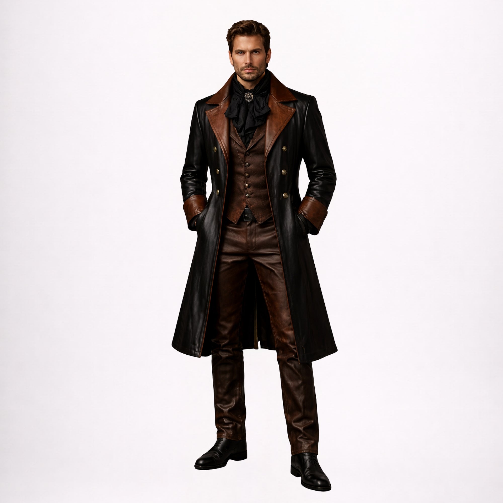Victorian Gothic Leather Suit for Men