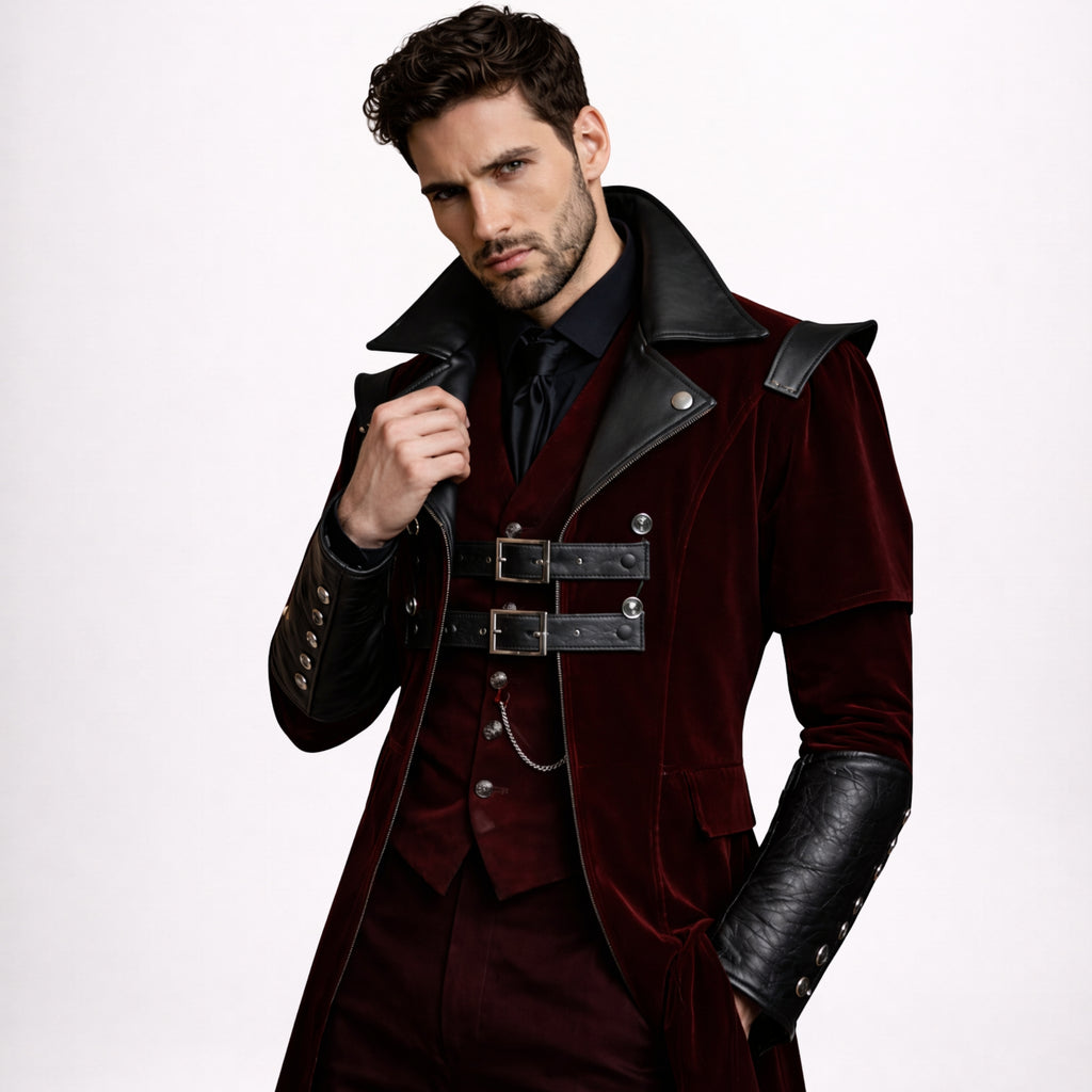Burgundy Velvet Gothic Victorian Coat