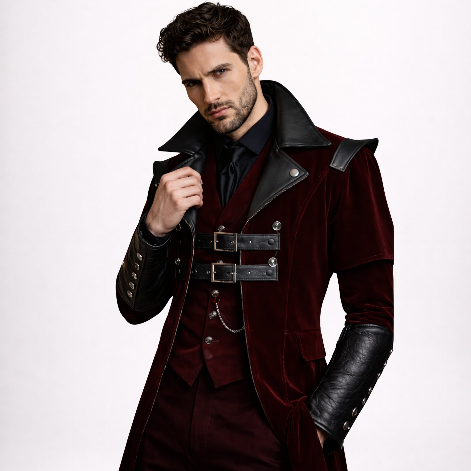Burgundy Velvet Gothic Victorian Coat