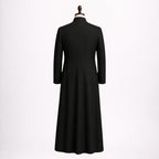 Black Clergy Cassock with White Cross Embroidery
