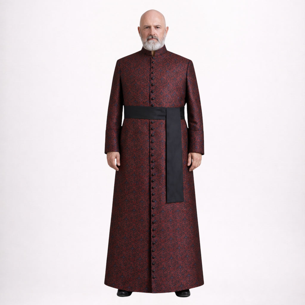 Red Gothic Cassock Robe Mens Victorian Priest Coat