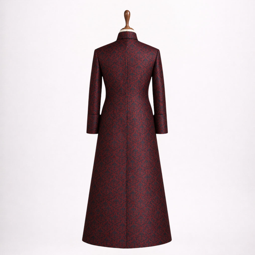 Red Gothic Cassock Robe Mens Victorian Priest Coat
