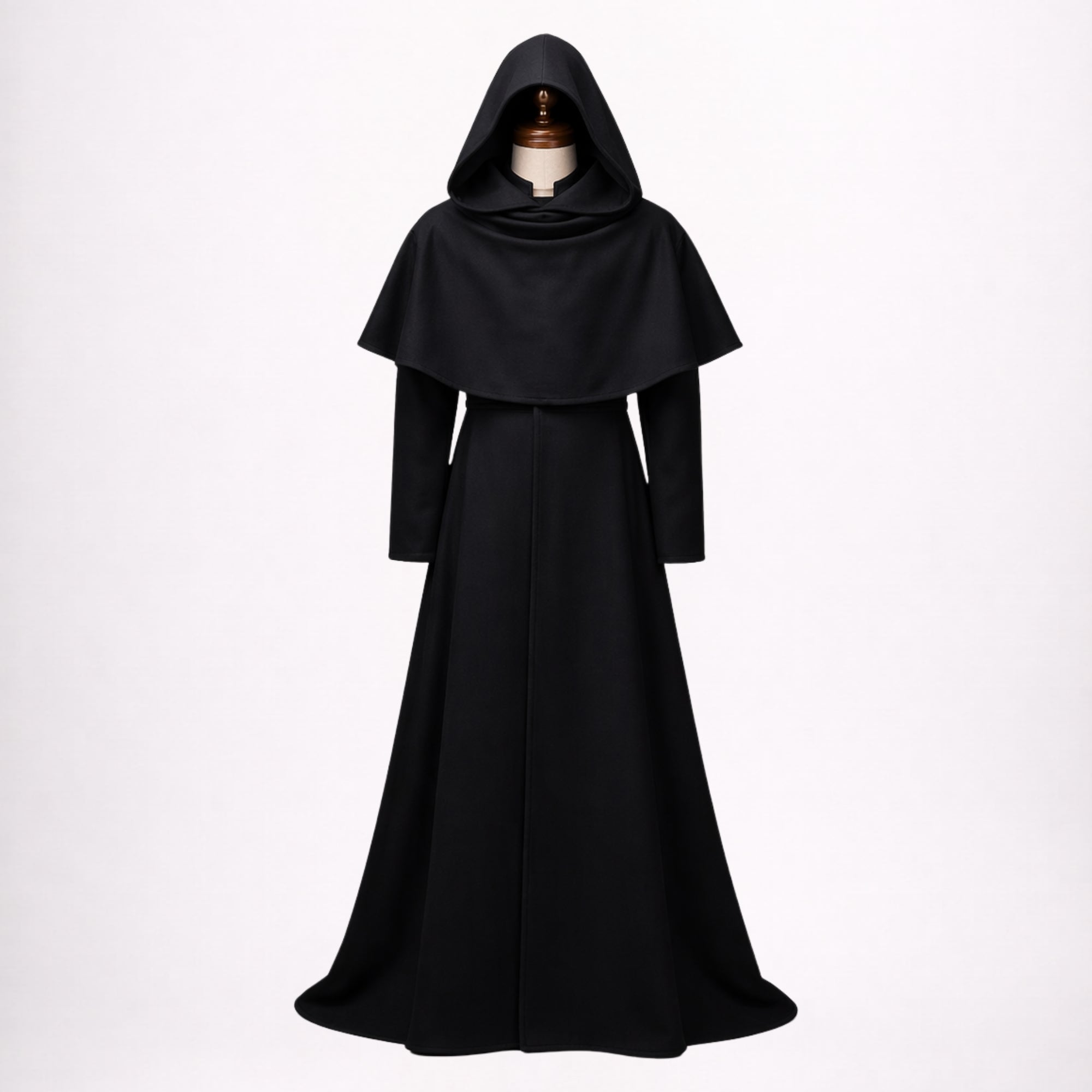 Black Hooded Clergy Robe for Men
