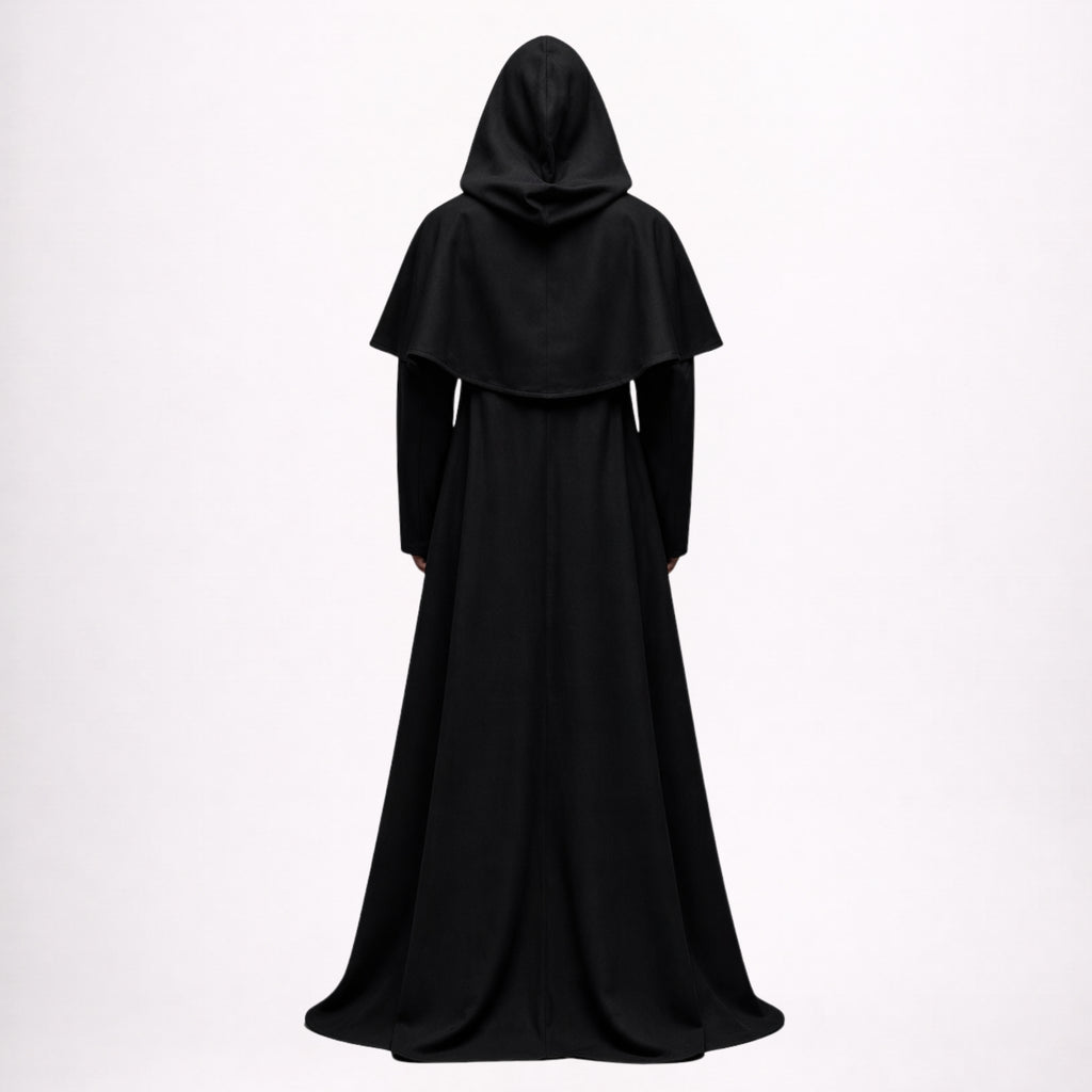Black Hooded Clergy Robe for Men