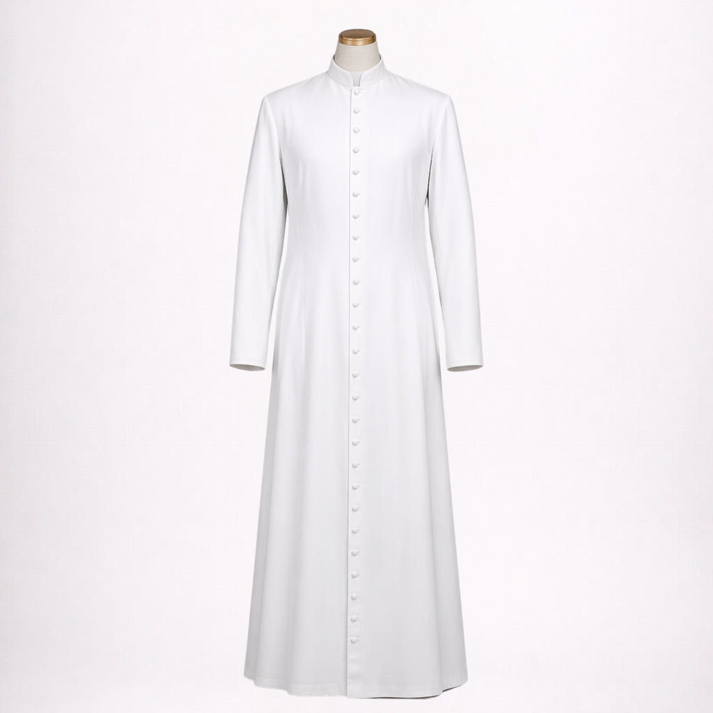 Pure White Catholic Cassock for Priest
