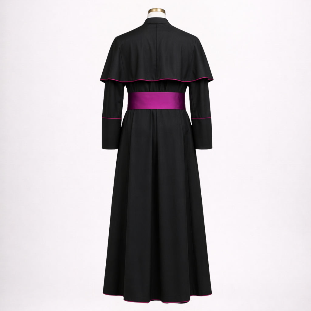 Magenta Trim Catholic Cassock for Priest