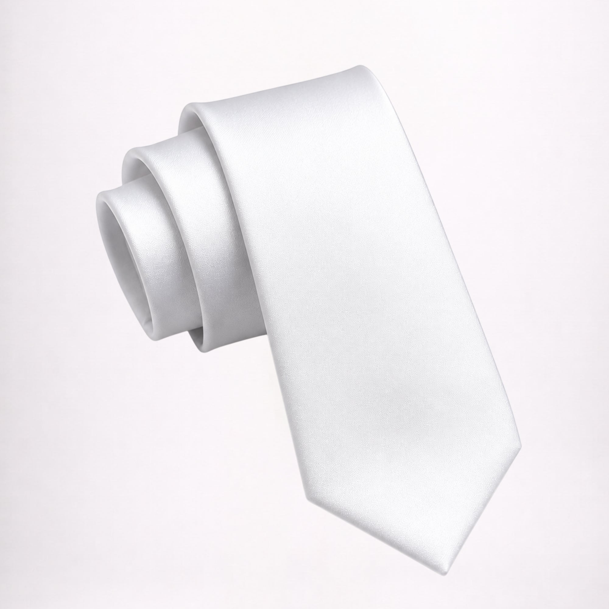 White Solid Color Men’s Tie