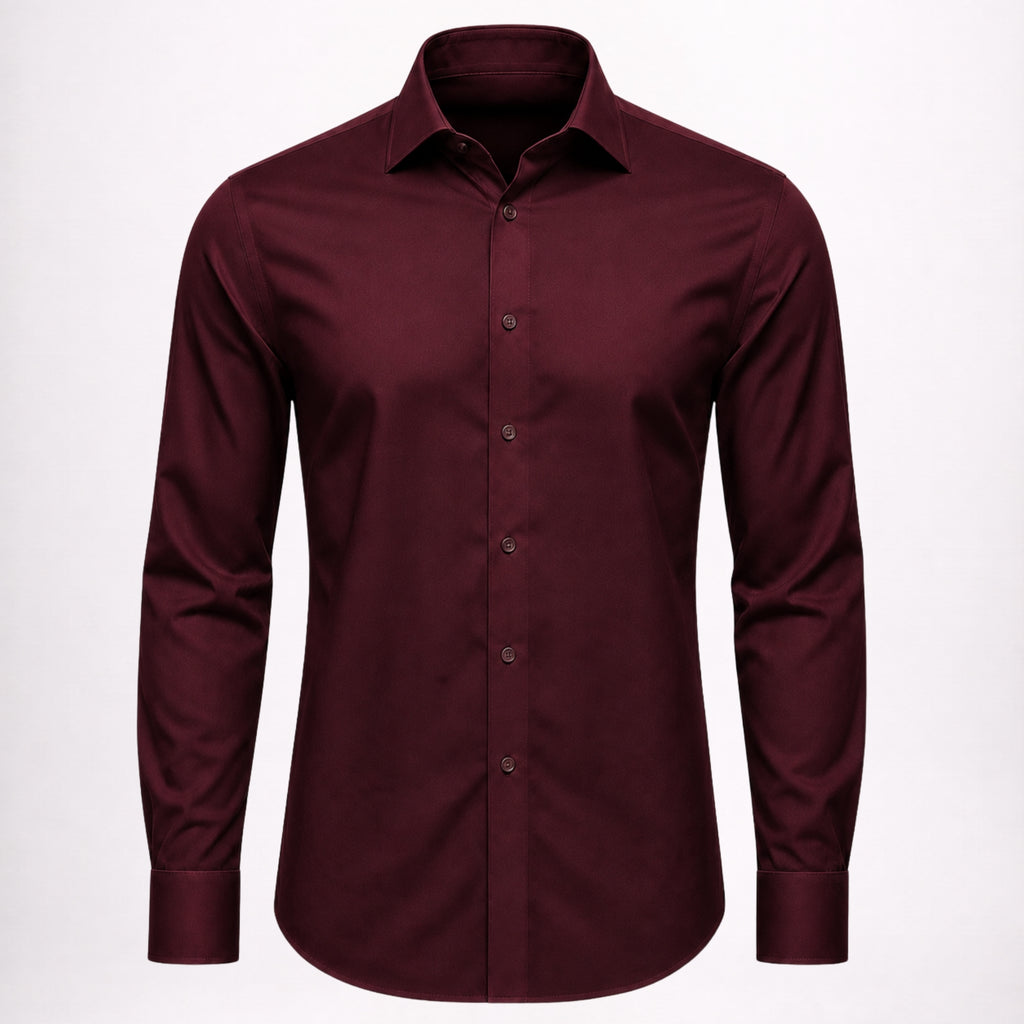Men’s Formal Burgundy Cotton Shirt