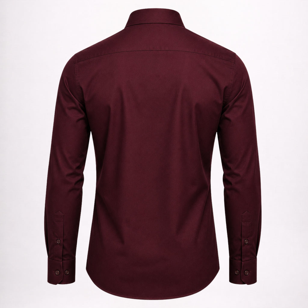 Men’s Formal Burgundy Cotton Shirt