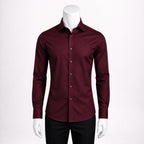 Men’s Formal Burgundy Cotton Shirt