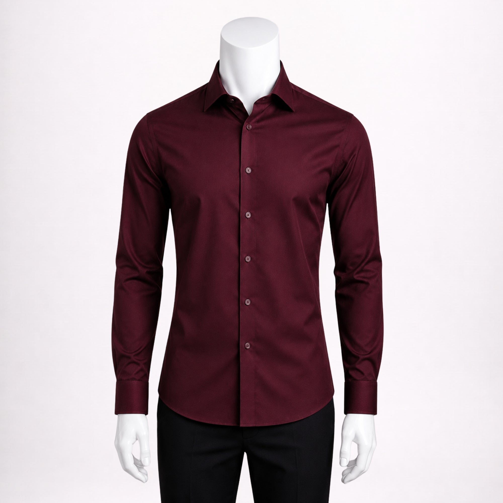Men’s Formal Burgundy Cotton Shirt