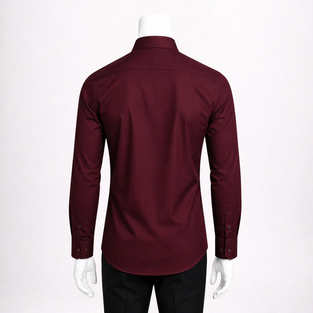 Men’s Formal Burgundy Cotton Shirt