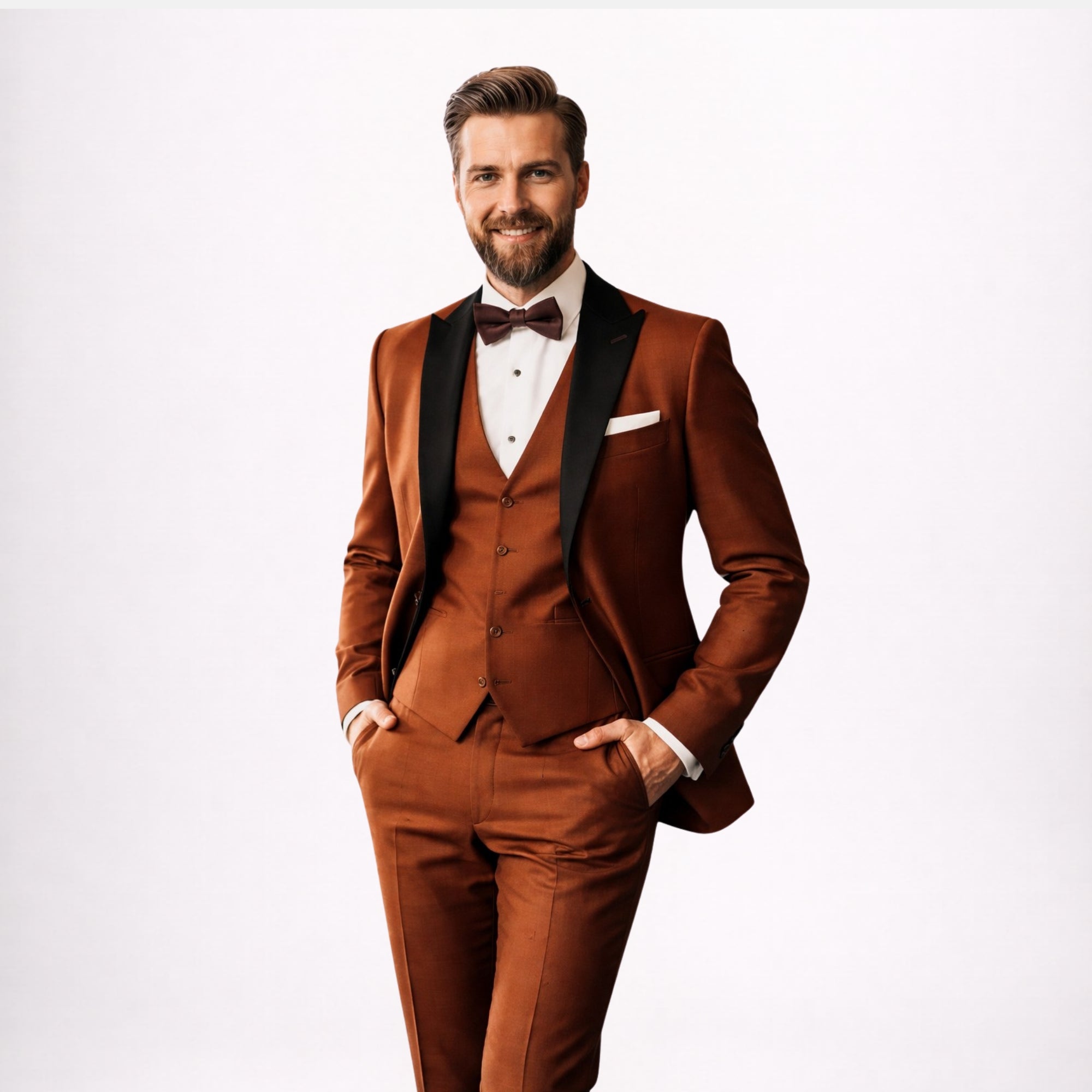 Rust Brown Tuxedo Suit