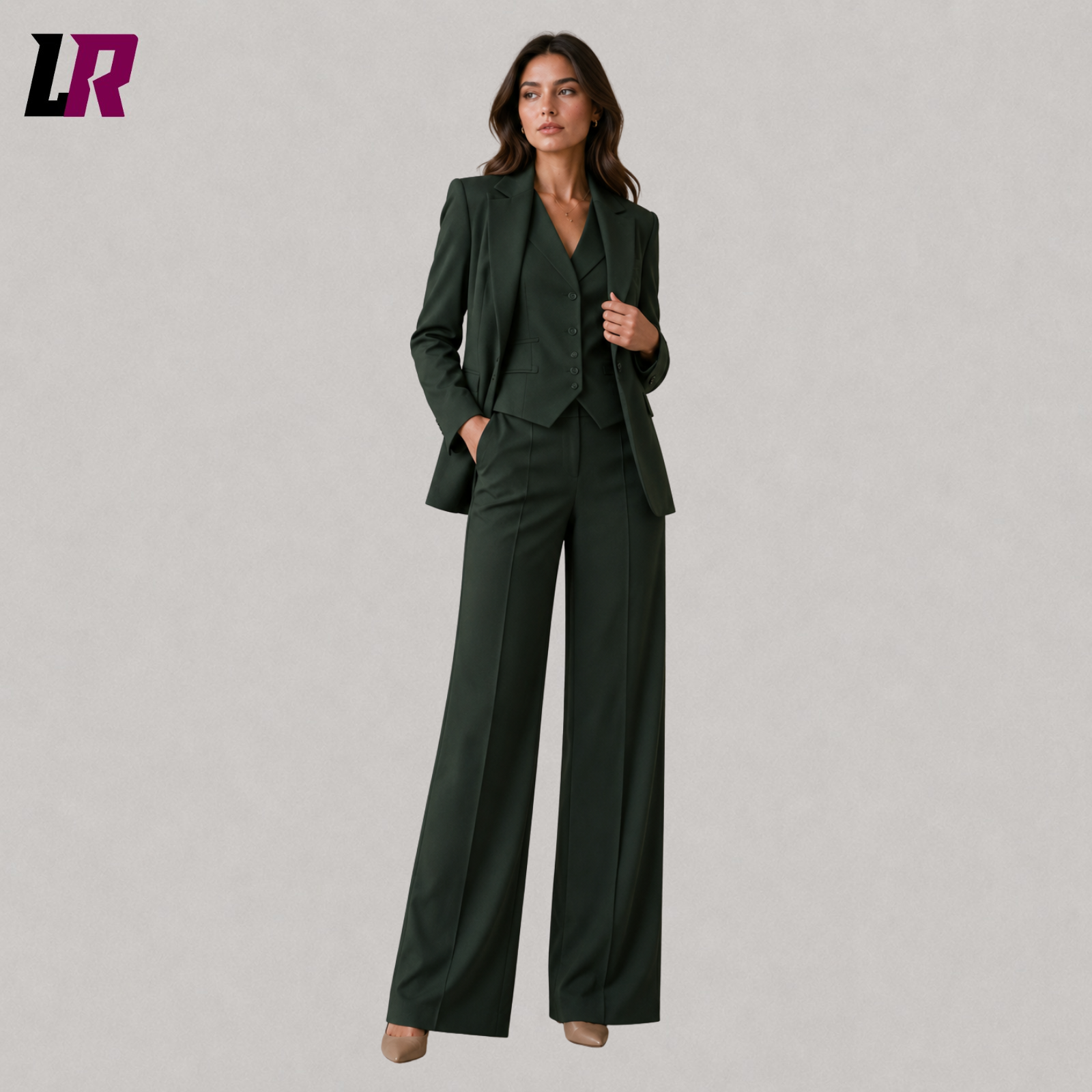 Forest Green Women's Suit Set | Custom Formal Blazer, Vest & Pantsuit