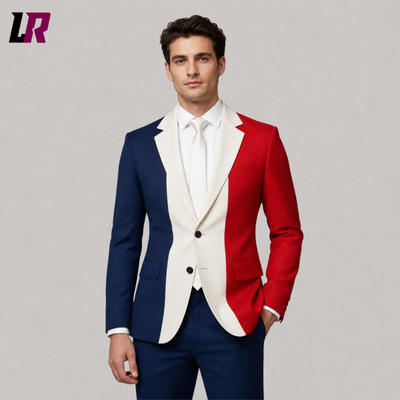 France Flag Suit – Men's French National Day Blazer & Pants Outfit